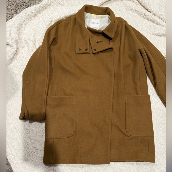 Madewell Classic Wool Blend Double-Breasted Coat - Size 10 - Picture 3 of 14